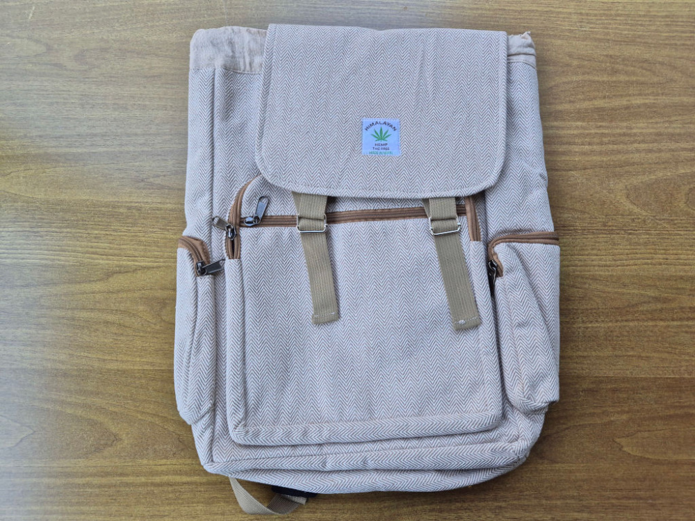 Hanf Rucksack | Natur | front, flach